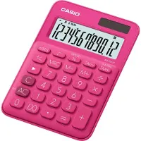 Casio MS-20UC - Skrivebords-regnemaskine - 12 cifre - solpanel, batteri - rød