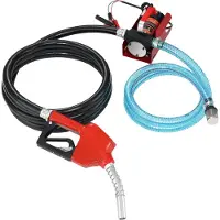 Vevor brændstofoverførselspumpe, 12V DC 37,9 LPM 798,6 cm løft, bærbar elektrisk dieseloverførselspumpe med automatisk afspærringsdyse, leverings- og sugeslange til diesel, petroleum, transformerolie