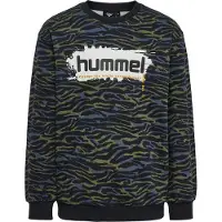 Hummel Sweatshirt - HmlFrede - Sort/Grøn - - 4 år (104) - Sweatshirt