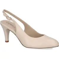 Caprice sling pumps, white, made of Leather with Funnel heel, Size 37.5