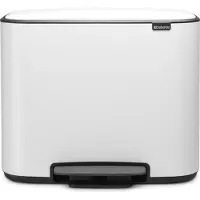 Brabantia Pedalspand Bbrabantia Bo, 11 + 23 ltr. hvid