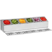 Usorteret Royal Catering Vitrinos stovas 6x GN 1/6 konteineriams + konteineriams su dangteliais (Ekspozicinė prekė)
