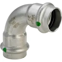 Viega Inox bøjning 90 grader 28 mm Inox, rustfri stål muffe/muffe, SC-Contur