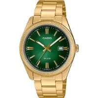 Casio Herreur MTP-1302PGC-3AVEF Enticer Grøn/Gul guldtonet stål