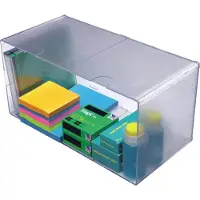 Deflecto Stackable Open Cube Organizer Desk and Craft Organizer Clear Large 6 " W X 6 " H X 12 " D (350501)