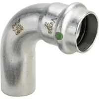 Viega Inox bøjning 90 grader 28 mm Inox, rustfri stål muffe/nippel, SC-Contur