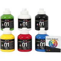 Creativ Light Akrylmaling A-Color Blank ass. farver (6 x 500 ml)