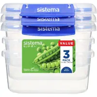 Sistema Madkasse - Square Klip it Plus - 3-pak - 1,15L - Blå - - OneSize - Madkasse