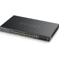 Zyxel GS2220-28HP - Switch - Administreret - 24 x 10/100/1000 (PoE+) + 4 x combo Gigabit SFP - monterbar på stativ - PoE+ (375 W)