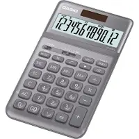 Casio JW-200SC - Skrivebords-regnemaskine - 12 cifre - solpanel, batteri - grå