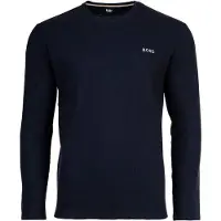 BOSS BOSStil mænd. 50535870 Vaffel-T-shirt navy (XL), Afslappet, Bomuld, Lange ærmer, Blå