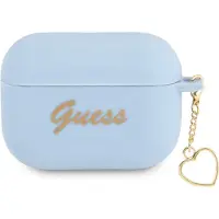 GUESS GUAPLSCHSB AirPods Pro-cover blå/blå Silikone Charm Heart Collection