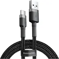 Baseus Cafule USB 2.0 / Type-C Kabel CATKLF-CG1 - 2m - Sort / Grå