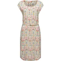 Ragwear Kjole 'Lilithe Ikat' beige / sennep / petroleum / kirsebærsrød