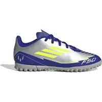 Adidas Børne F50 Messi Club La Vida Rapida Pack TF Astro Fodboldstøvler Silver Metallic/Solar Yellow/Lucid Blue