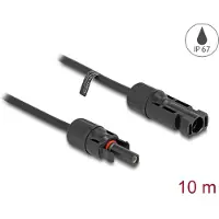 DeLOCK - Strømkabel - MC4 (han) til MC4 (hun) - 600 V - 10 m - klik i - sort