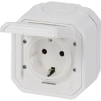 Legrand PLEXO55 komplet Schuko stikkontakt auto terminal 16A 2M hvid