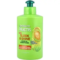 Garnier , Fructis, Sleek & Shine, Intensivt Smidig Leave-In Konditioner Krem, Fjern, Tør, Ubehageligt Hår, 10,2 fl oz (300 ml)