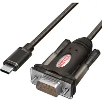UNITEK Y-1105K - USB / serielkabel - USB-C (han) til RS-232 (han) - 1.5 m - tommelskruer, USB-strøm - sort