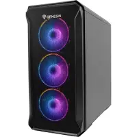 Genesis Irid 503 aRGB - Tower - micro ATX - ingen strømforsyning (ATX) - sort - USB/Lyd