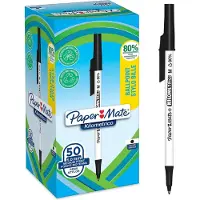 Papermate Paper Mate Kuglepen Kilometrico Reycycled M sort 50-pak foldeboks