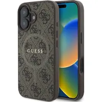 GUESS 4G Ring Classic Logo MagSafe iPhone 16 Plus-etui - Brun