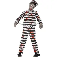 Smiffys Udklædning - Zombie Convict - Sort/Hvid - - 4-6 år (104-116) - Udklædning