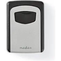 Nedis KEYCC01GY, Væg pengeskab, Sort, Sølv, Kombinationslås, Aluminium, Væg, Nøgle