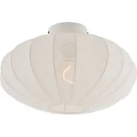 QAZQA Japandi loftslampe hvid med stofskærm - Bida