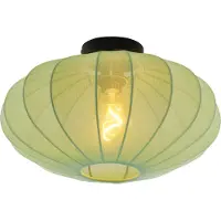 QAZQA Japandi loftslampe grøn med stofskaerm - Bida