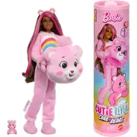 Barbie Cutie Reveal Dukke og tilbeh?r Care Bears Series Modedukke med Cheer Bear-kostume og 10 overraskelser, inklusive farveskift og minibj?rn