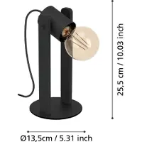 Eglo PLIMSOLL BORD E27 H255 SORT FSC
