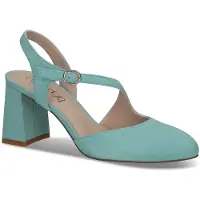 Caprice sling pumps, blue, made of Leather with Trapeze heel, Size 36