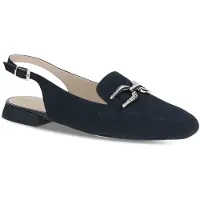 Caprice sling pumps, blue, made of Leather with Trapeze heel, Size 39