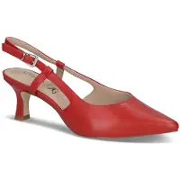 Caprice sling pumps, red, made of Leather with Queenie, Size 40.5