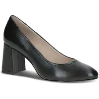 Caprice Pumps, black, made of Leather with Trapeze heel, Size 41