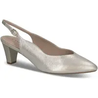 Caprice sling pumps, metallic, made of Leather with Funnel heel, Size 39