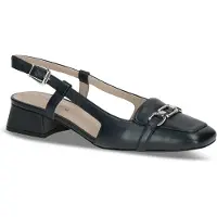 Caprice sling pumps, blue, made of Leather with Trapeze heel, Size 39