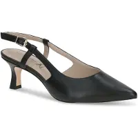 Caprice sling pumps, black, made of Leather with Queenie, Size 41