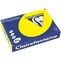 Clairefontaine Farvet papir, Trophée, A4, 80g, 1877, kraftig gul, pakke a 500 ark