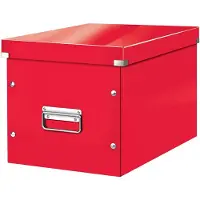 Leitz Click & Store WOW Cube stor opbevaringsboks, 80% recirkuleret karton Rød