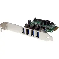 StarTech.com 4 Port Pci Express Pcie Superspeed Usb 3.0 Controller Card Adapter With Sata Power