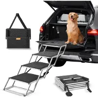 Vevor Hundetrappe til biler 4-trins sammenklappelige hundetrin Aluminium Belaster op til 250 lbs