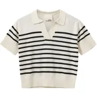 Sofie Schnoor Polo - Uld - Off White/Sort - - 12 år (152) - Polo