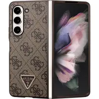 GUESS Læder 4G Triangle Strass-etui til Samsung Galaxy Z Fold 5 - brun