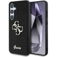 GUESS Fast Glitter Big 4G Metal Logo etui til Samsung Galaxy S25 Plus sort