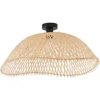 QAZQA Art Deco loftslampe sort med natur bambus 60 cm - Alka
