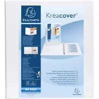 Exacompta Indstiksringbind, Kreacover, A4+, ryg 7,5 cm, hvid, pakke med 10 stk