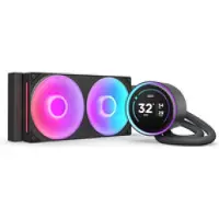 NZXT Kraken Elite 240 RGB - Processors flydende kølesystem - med LCD-display - (for: LGA1851, LGA1700, LGA1200, LGA115x Socket, AM5, AM4) - kobber - 2 x 120 mm - mat sort
