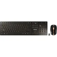Cherry DW 9100 SLIM - Sæt med mus og tastatur - trådløs - 2.4 GHz, Bluetooth 4.2 - QWERTY - UK - tastkontakt: SX - sort/bronze